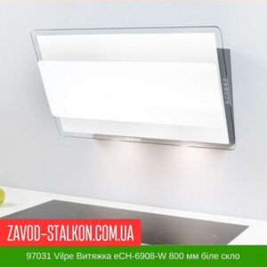 цена на 97031 Vilpe Вытяжка eCH-6908-W 800 мм белое стекло
