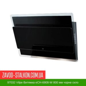 цена на 97032 Vilpe Вытяжка eCH-6908-W 800 мм черное стекло