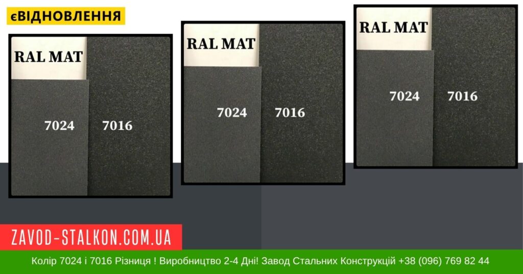 zavod-stalkon.com.ua 7024 і 7016 Матовий різниця кольору